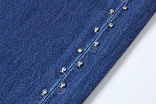 Embellished Side-Seam Denim Trousers
