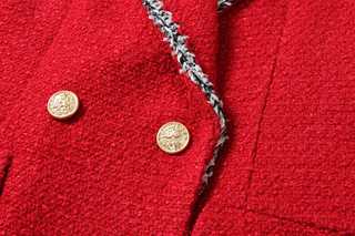 Scarlet Crest Trim Tweed Blazer