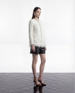 High-Waist Noir Leather Tailored Shorts