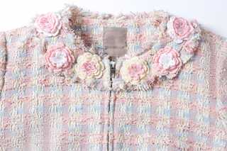 Éclat Pastel Tweed Zip Dress