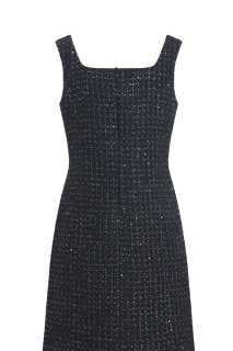 Céleste Grid Speckled Tweed Dress