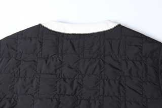 Noir Contrast Veste Matelassée