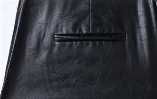 Pantalon Tailleur Large Noir en Cuir