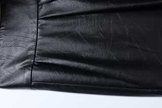High-Waist Noir Leather Tailored Shorts