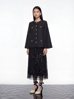 Midnight Elegance Pearl Jacket