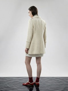 Créme Frange Double-Breasted Coat