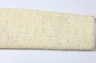 Golden Tweed Coat with Pearl Chain Belt