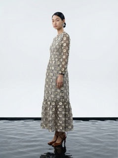 Midnight Bloom Embroidered Gown