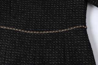 Minuit Chain-Belt Tweed Dress