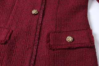 Bordeaux Bijou Tweed Coat