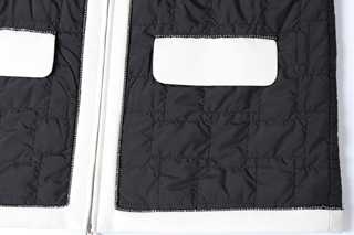 Noir Contrast Veste Matelassée