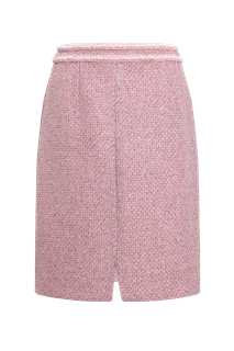 Pink Tweed Skirt with Trim Detail
