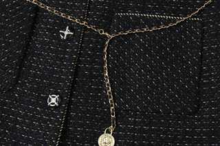 Minuit Chain-Belt Tweed Dress