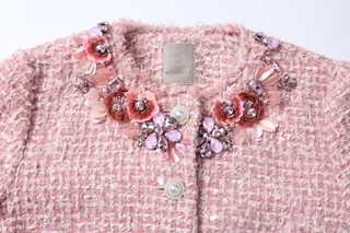 Fleur-Embellished Tweed Jacket