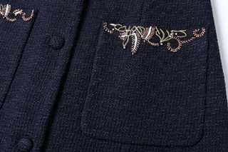 Marine Fleur Embroidered Coat