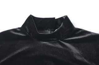 Noir Velours Mock Neck Top