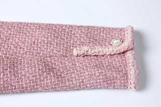 Pink Tweed Jacket with Pearl Buttons