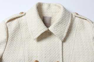 Créme Frange Double-Breasted Coat