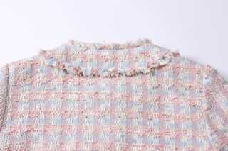 Éclat Pastel Tweed Zip Dress