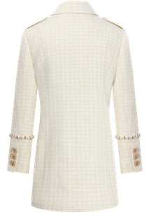 Créme Frange Double-Breasted Coat
