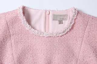 Rose Frange Tweed Dress