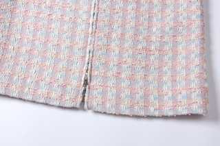 Éclat Pastel Tweed Zip Dress