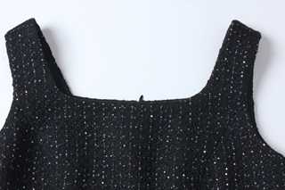 Céleste Grid Speckled Tweed Dress