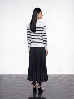 Noir Flared Pleated Skirt
