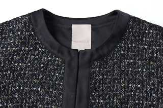Noir Lurex Zip Tweed Jacket