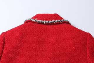 Scarlet Crest Trim Tweed Blazer