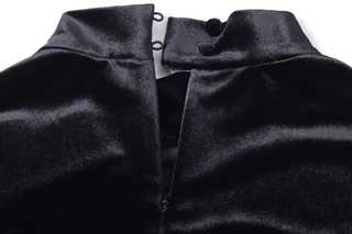 Noir Velours Mock Neck Top