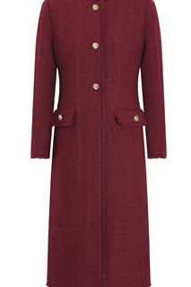 Bordeaux Bijou Tweed Coat