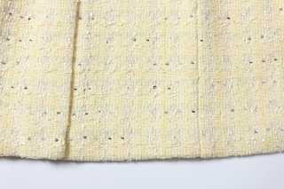 Golden Tweed Coat with Pearl Chain Belt