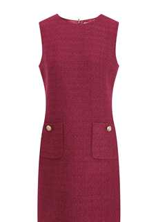 Bordeaux Bijou Pocket Dress