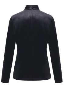 Noir Velours Mock Neck Top