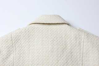 Créme Frange Double-Breasted Coat