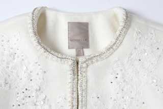 Éclat Fleurie Veste Brodé Blanc