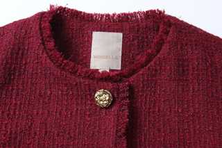 Bordeaux Bijou Tweed Coat