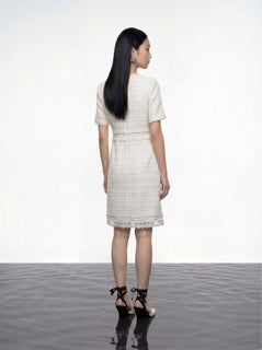 Ivory Tweed Elegance Dress