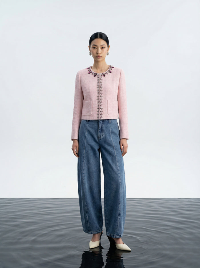 Rose Bijou Cropped Jacket