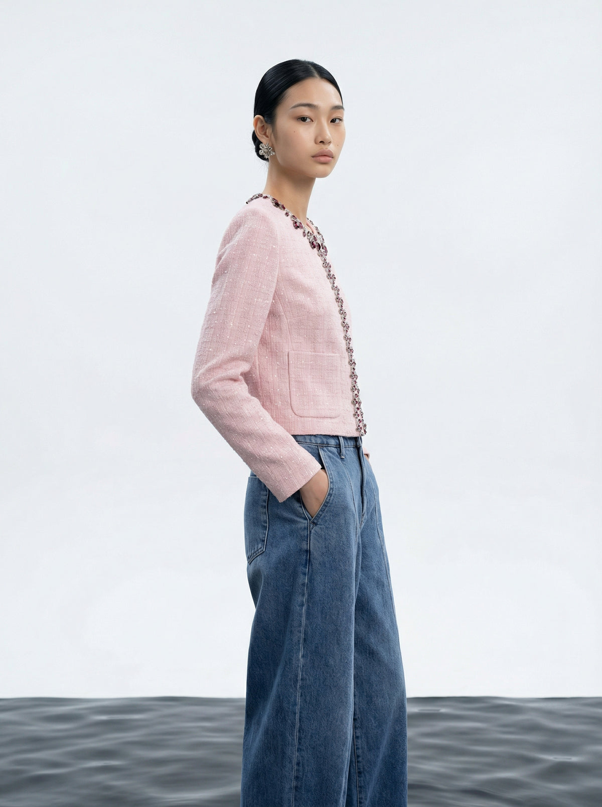 Rose Bijou Cropped Jacket