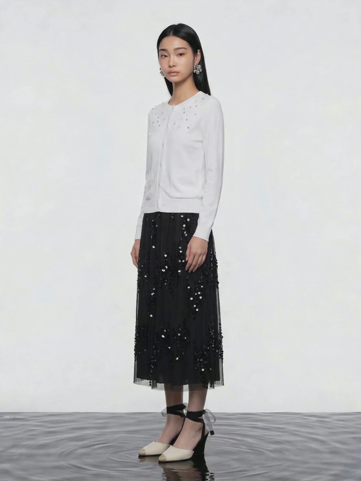 Enchanté Pearl Accent Cardigan