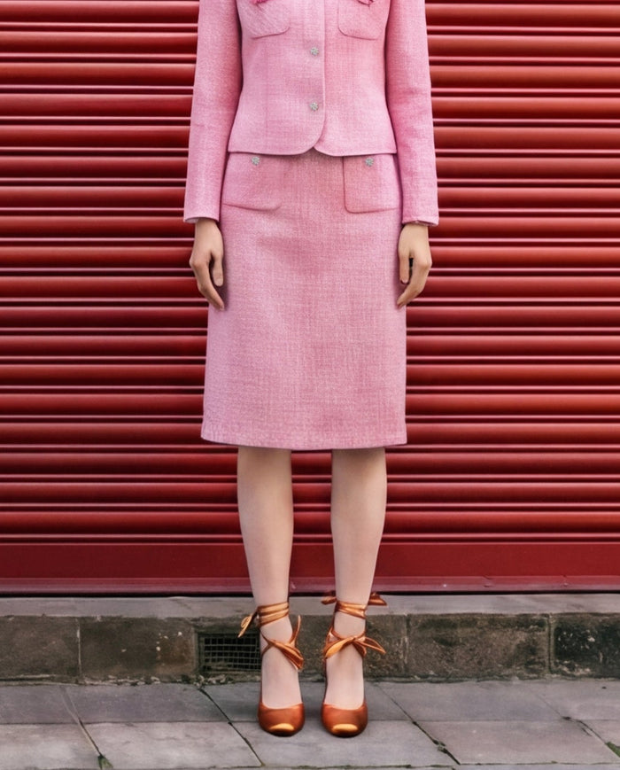 Rose Bloom Tweed Skirt