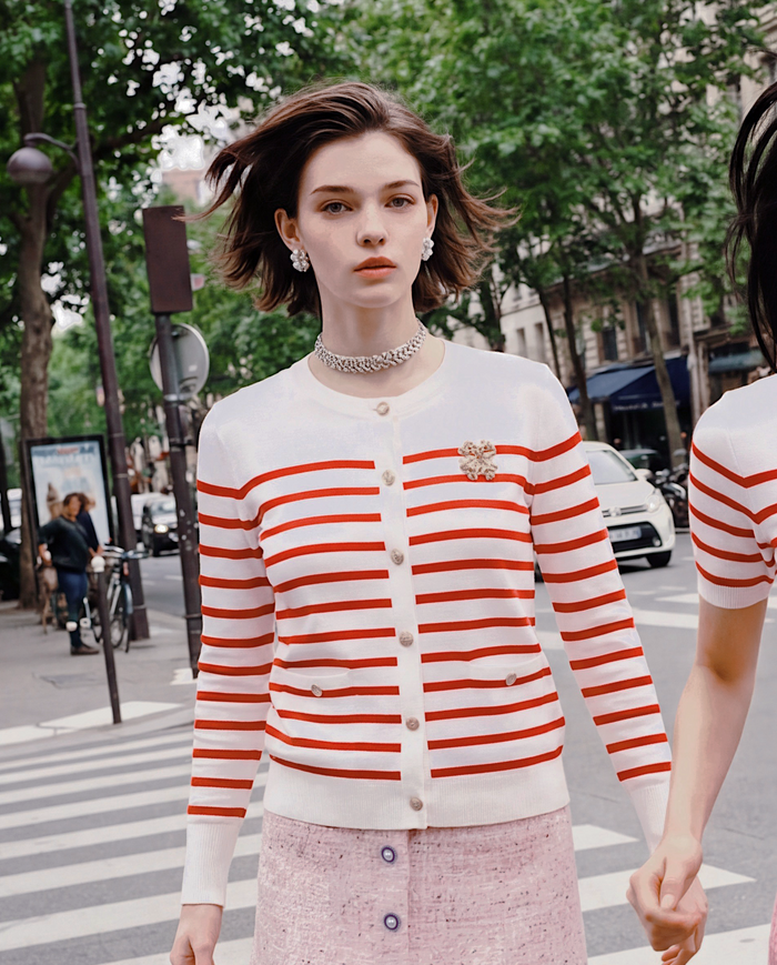 Nautical Stripe Knit Cardigan
