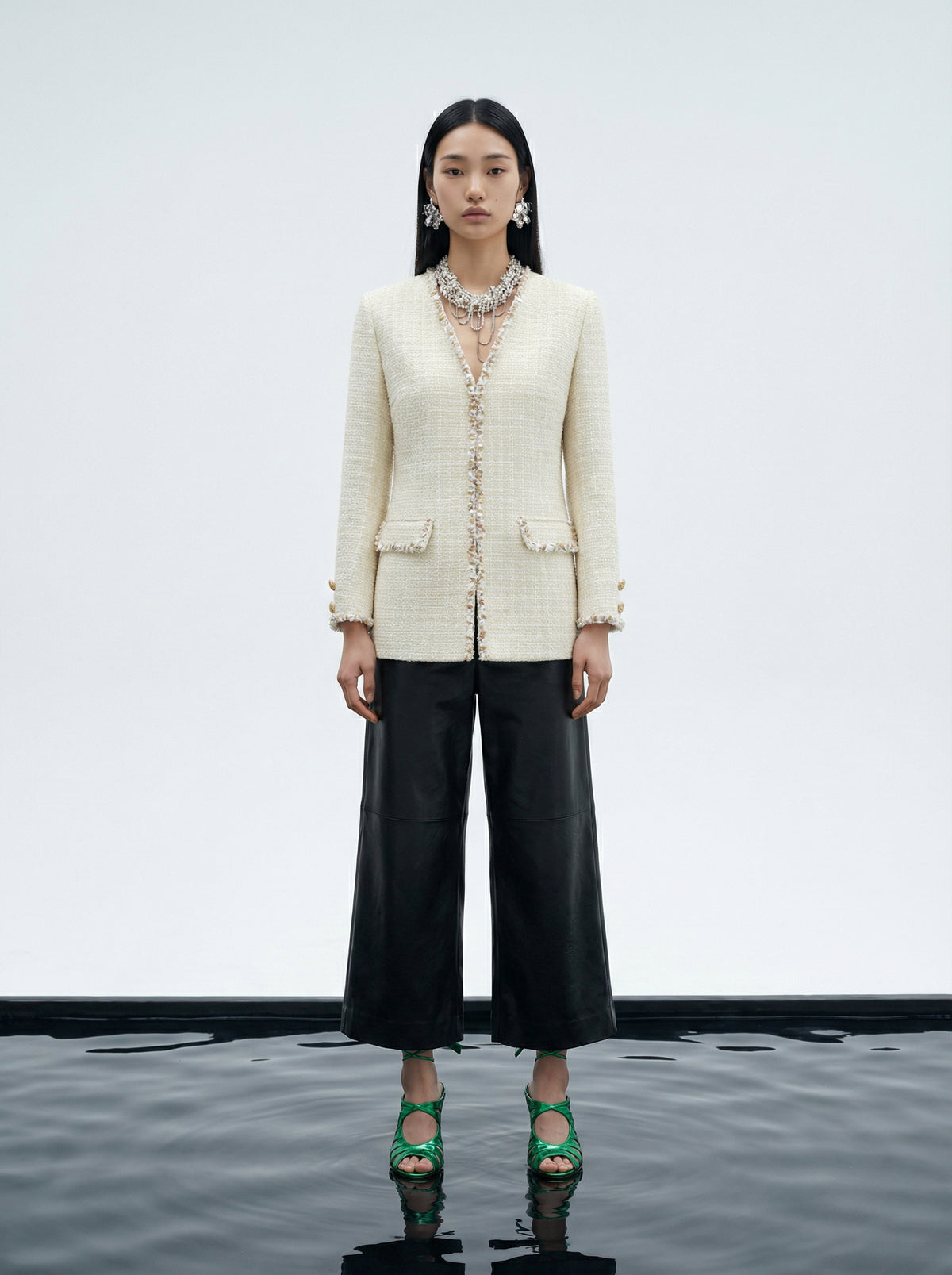 Créme Frange Tweed Jacket