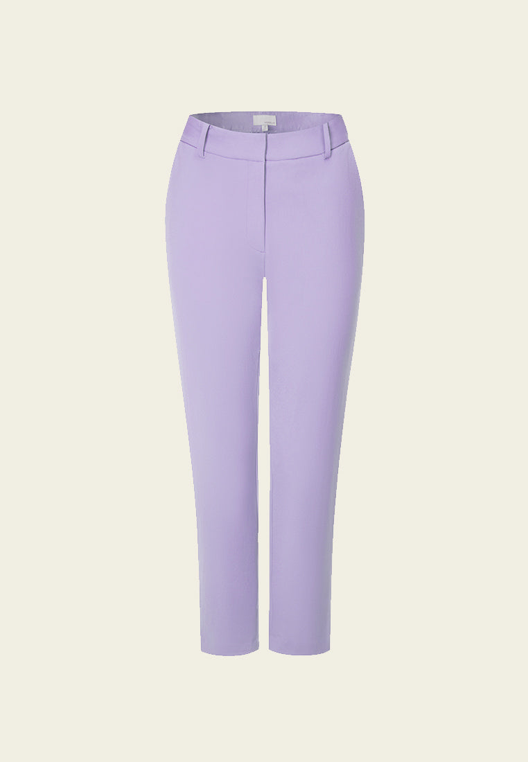 Lilac Straight-leg Crepe Pants