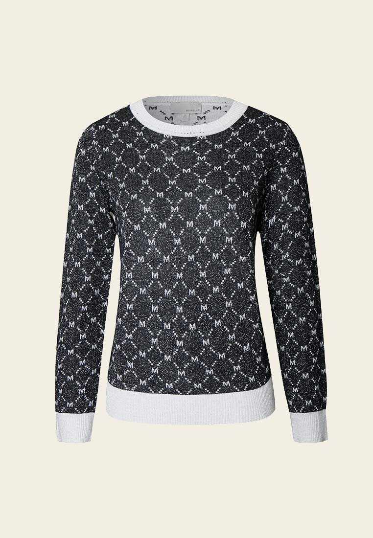 Black MOISELLE Monogram Sweater - MOISELLE