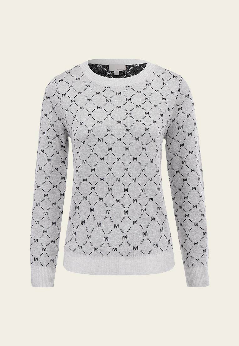 White MOISELLE Monogram Sweater - MOISELLE