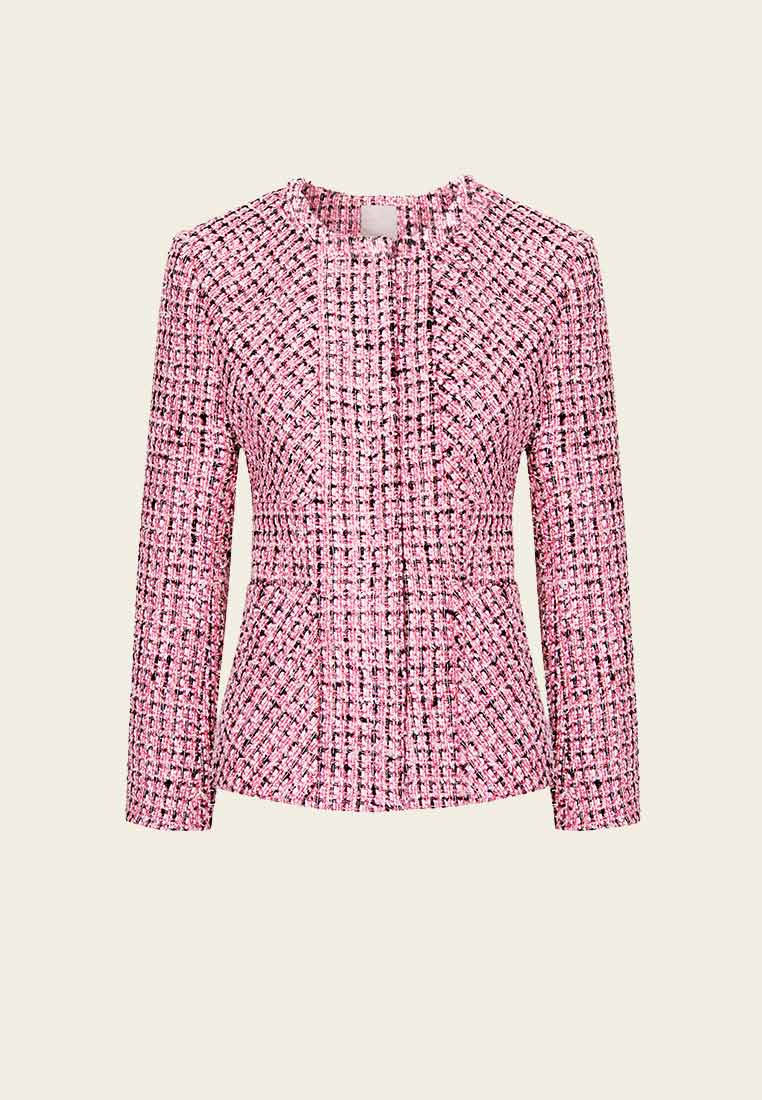 Pink Tweed Fly Jacket - MOISELLE