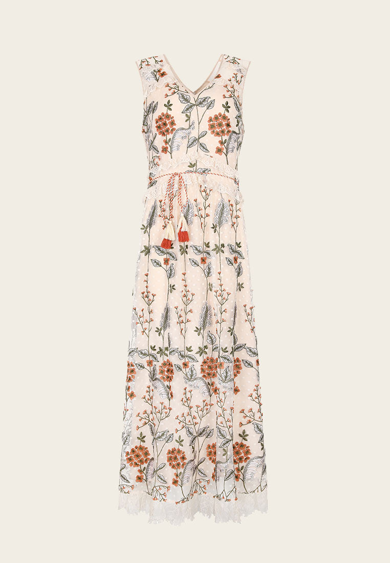 Floral Lightweight Maxi Evening Dress - MOISELLE